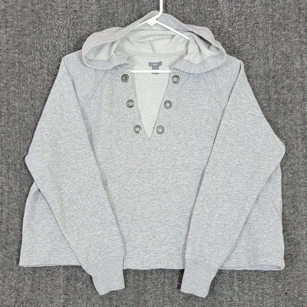 Aerie Sweatshirt Hoodie Womens Small Gray Long Sleeve Oversized Pullover Top